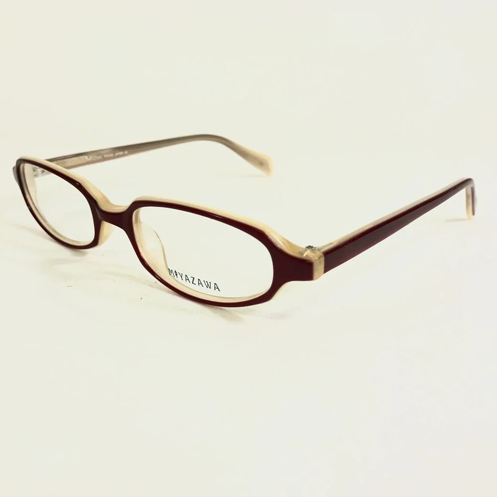 Miyazawa Eyeglasses Frames M-P47U Red Yellow Rectangular Full Rim 49-18-135